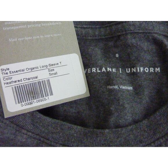 NWT Everlane Gray Long Sleeve Uniform S Men Tee Shirt - Picture 3 of 4